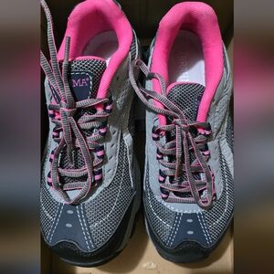 Brahma Women's Steel Toe Work Sneakers in Gray and Pink